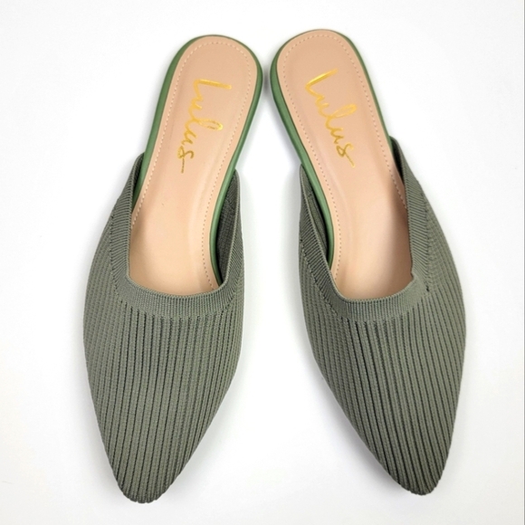 Lulu's Jeaney Ribbed Knit Pointed Toe Mule - 8.5 - Picture 1 of 12